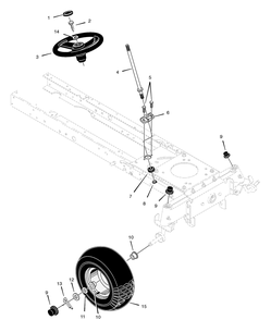 Steering Assembly Diagram and Parts List for 525607X692A 2001 Briggs and Stratton Lawn Tractor